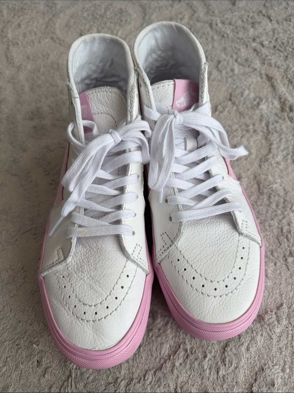 Barbie Vans White and Pink High-Top Platform Sk8-Hi Sneakers - Picture 4 of 4